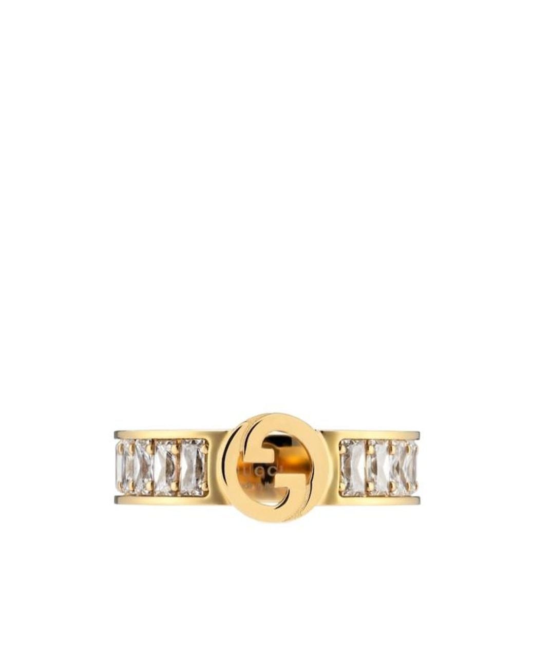 Gucci Metallic Blondie Wide Crystal Ring