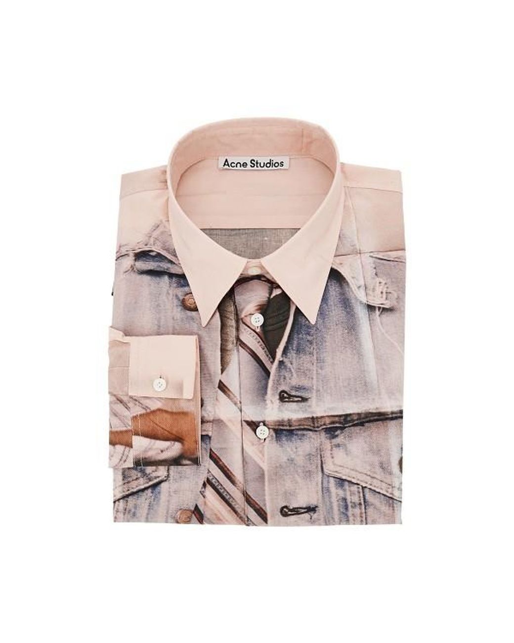 Acne Pink Buttoned Curved Hem Shirt for men