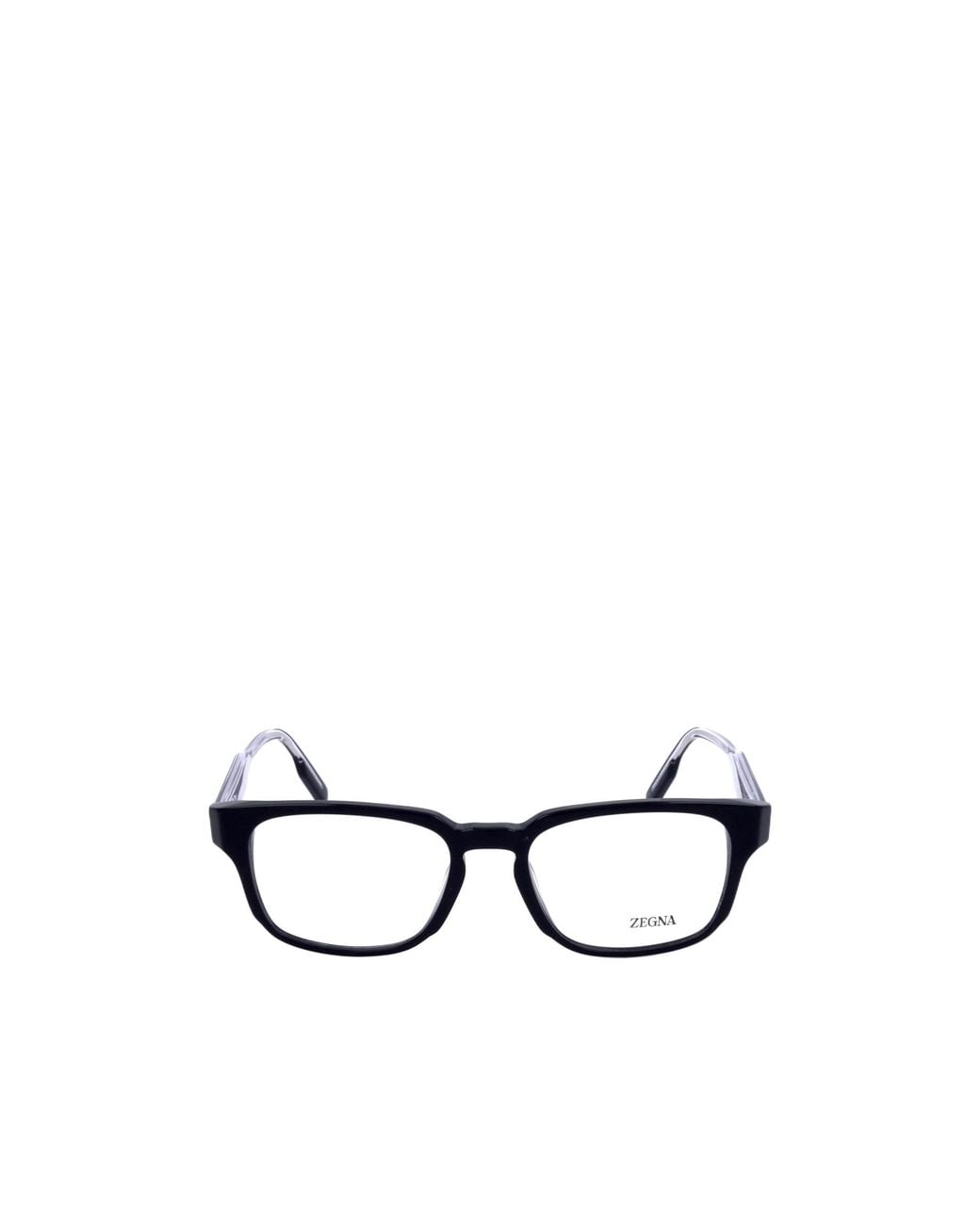 Zegna White Rectangle Frame Glasses for men
