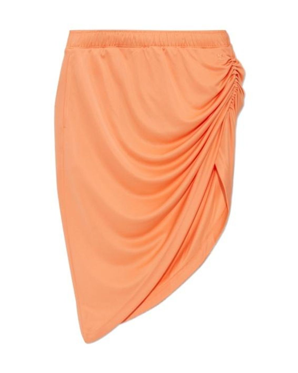 Courreges Orange Asymmetrical Cut Midi Skirt