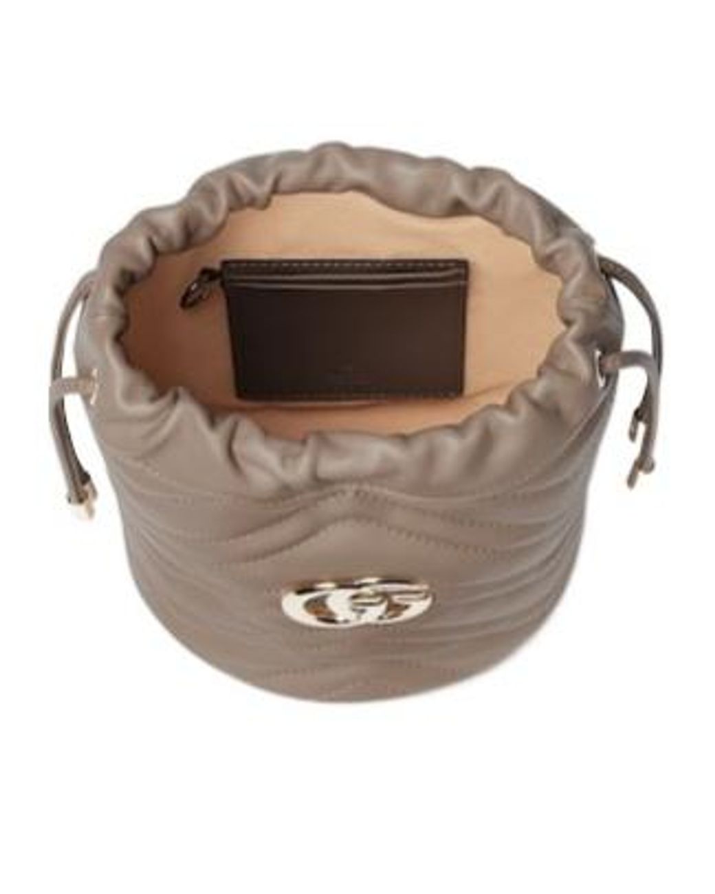 Gucci Brown Gg Marmont Mini Bucket Bag