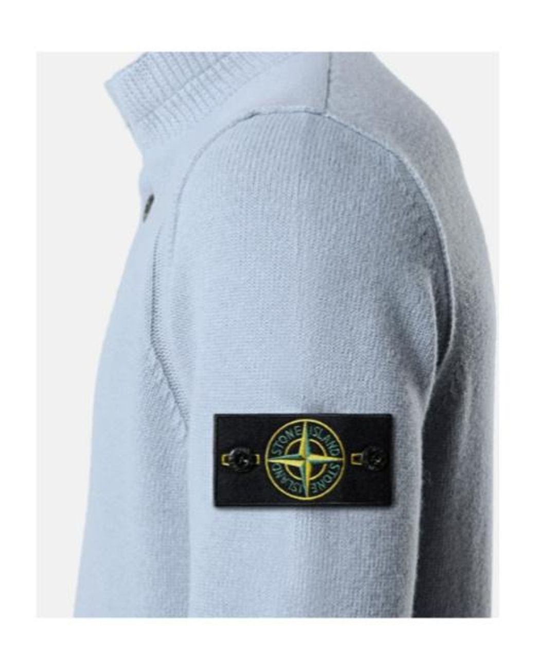 Stone Island Blue High-Neck Knitted Jumper for men