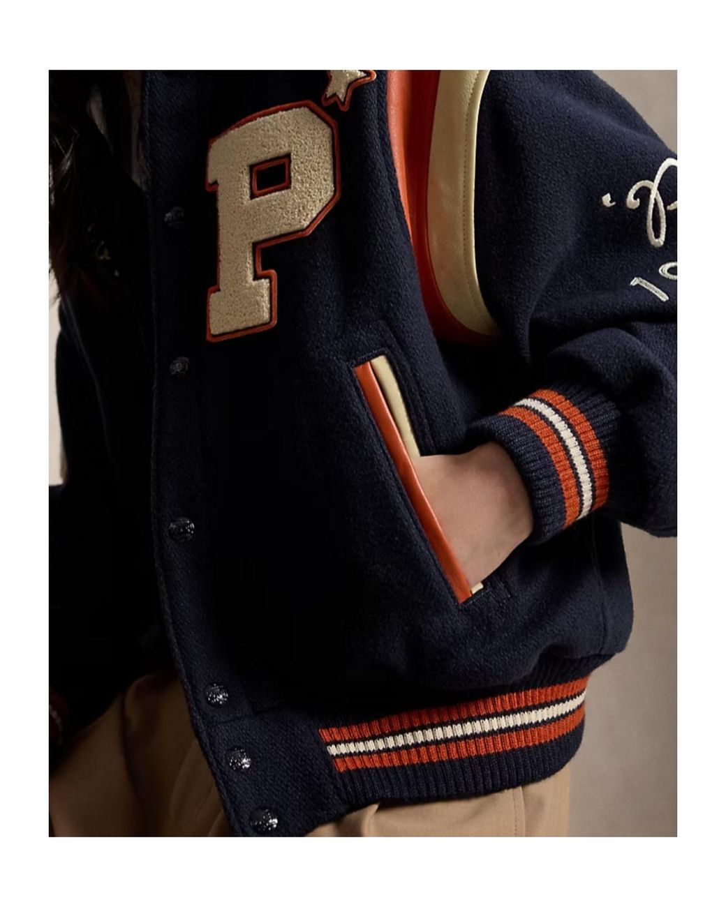 Polo Ralph Lauren Blue Wool-Blend Letter Jacket