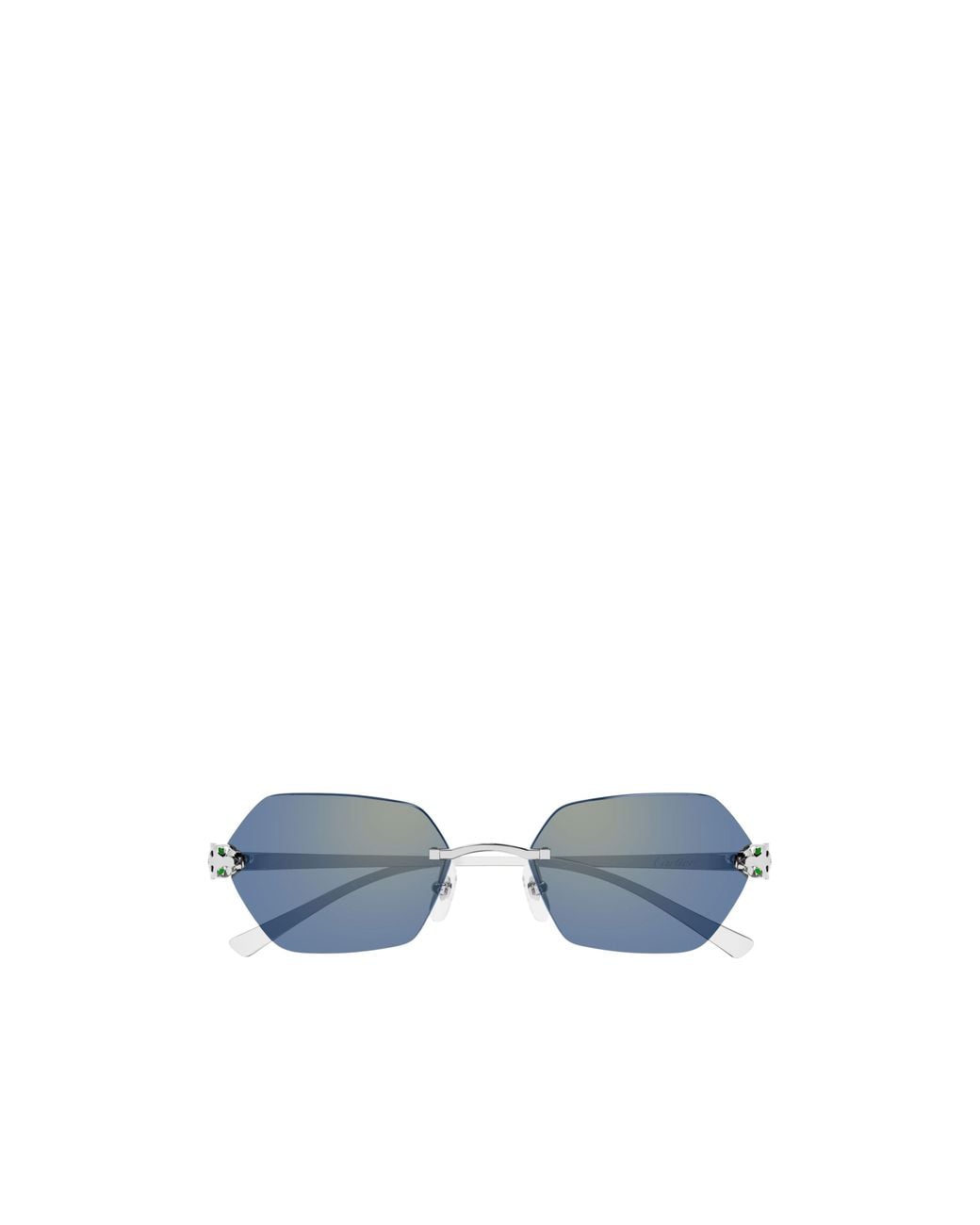 Cartier Blue Geometric Frame Sunglasses for men