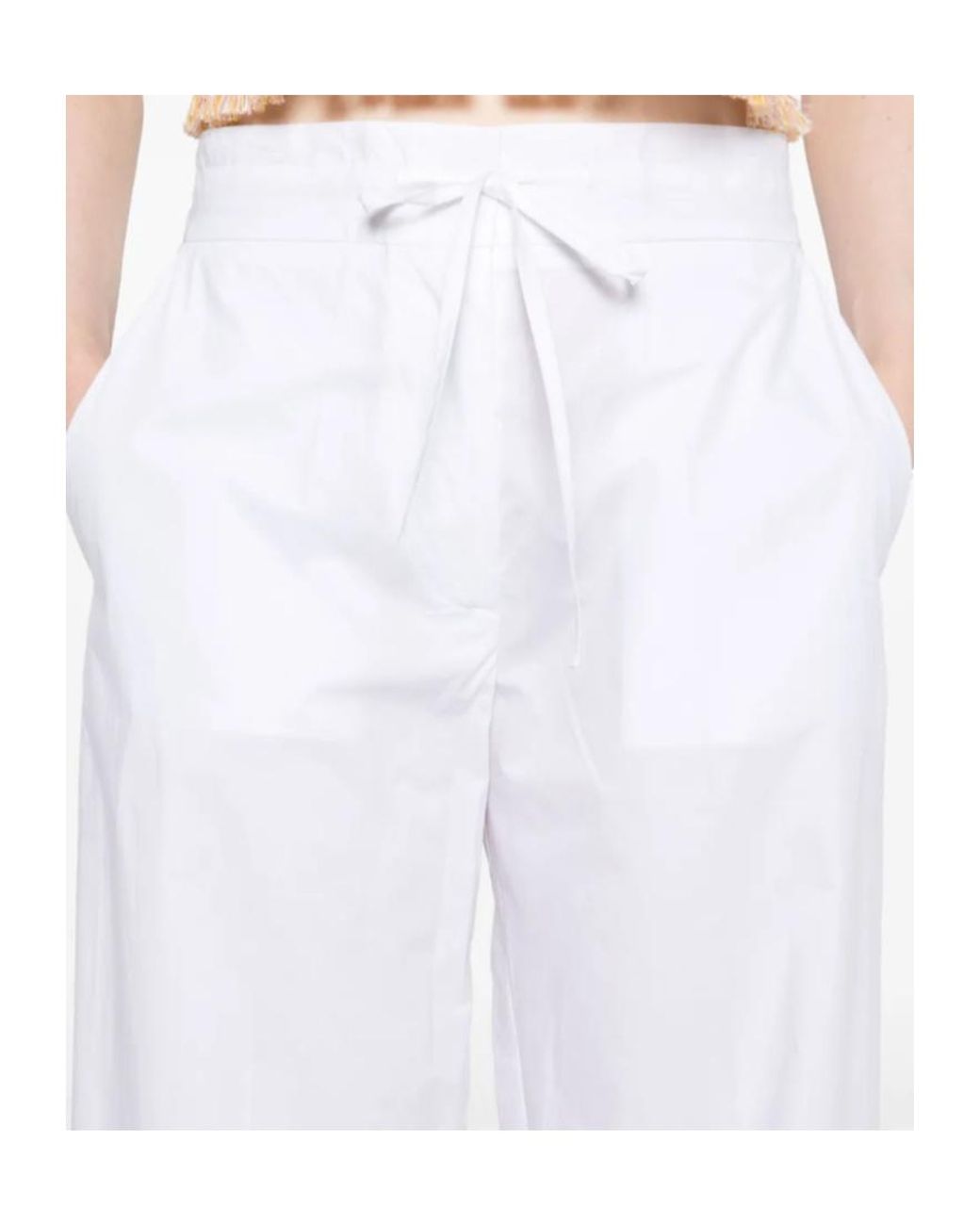 P.A.R.O.S.H. White P.A.R.O..H. Canyo Drawstring Wide-Leg Pants