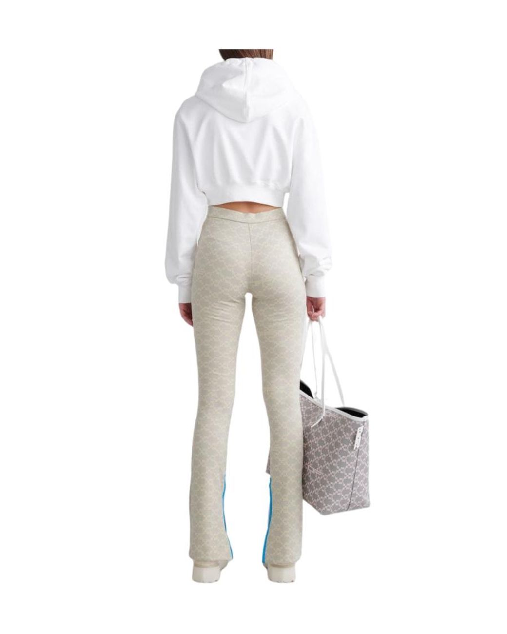 Off-White c/o Virgil Abloh Natural Monogram Ankle-Slit Trousers