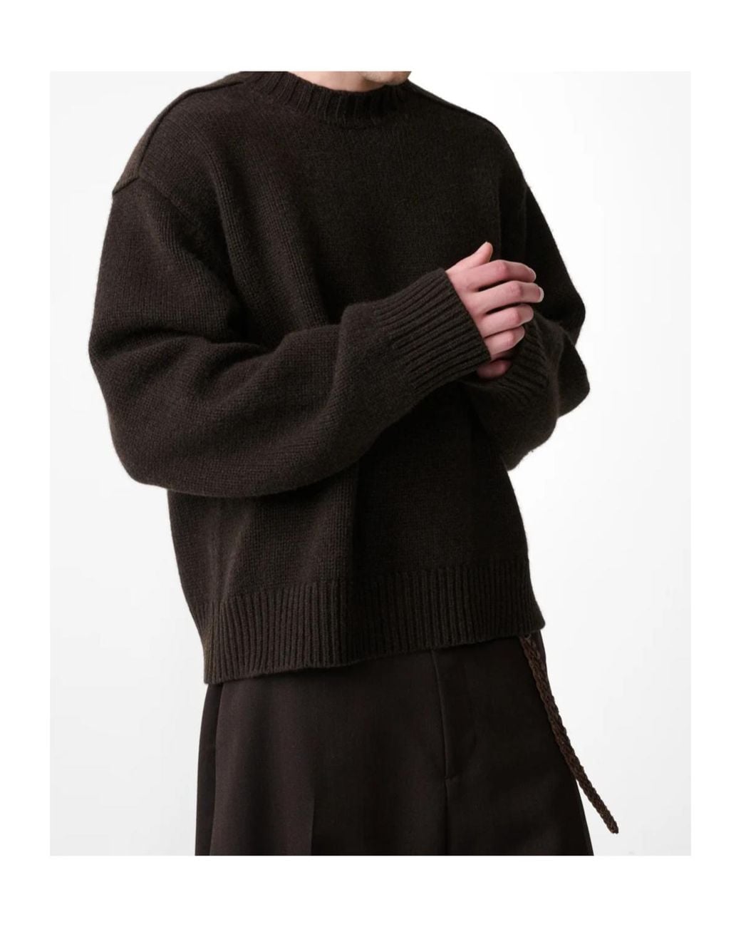 Studio Nicholson Black Long-Sleeve Knit Top for men