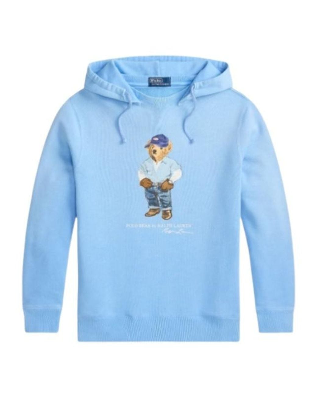 Polo Ralph Lauren Blue Logo Printed Drawstring Hoodie for men