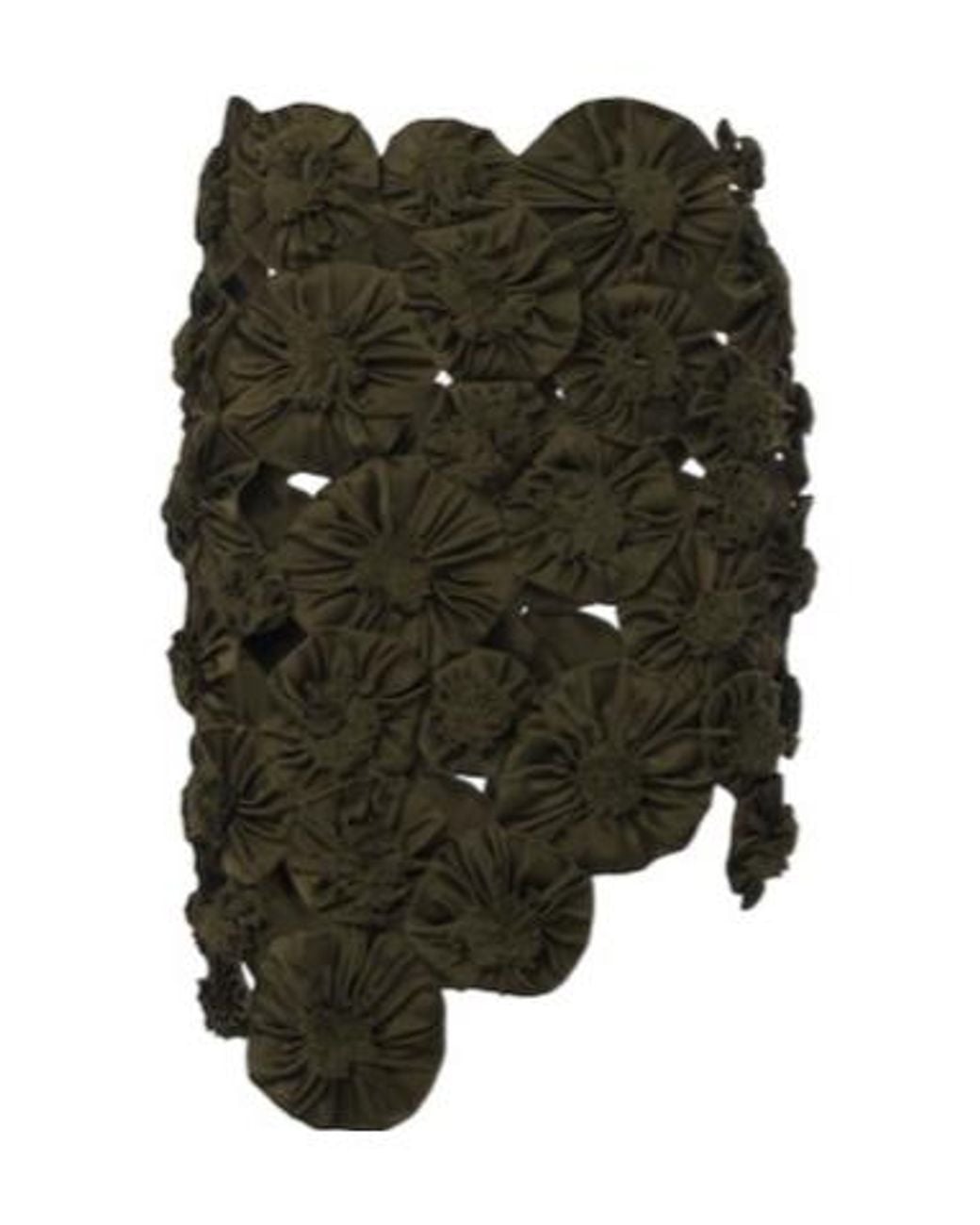 Victoria Beckham Green Floral-Decorated Midi Dress