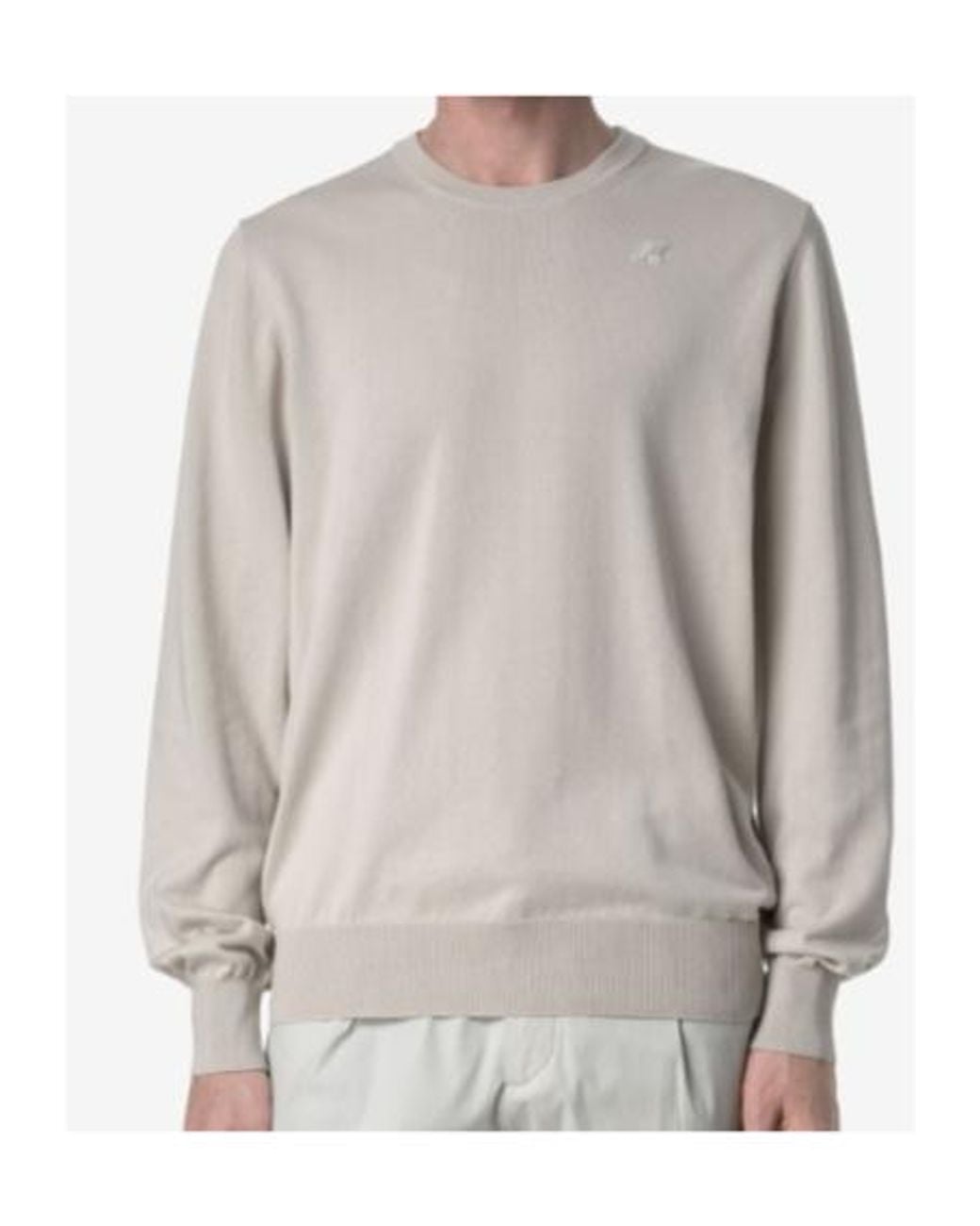 K-Way White Long-Sleeved Crewneck Jumper for men