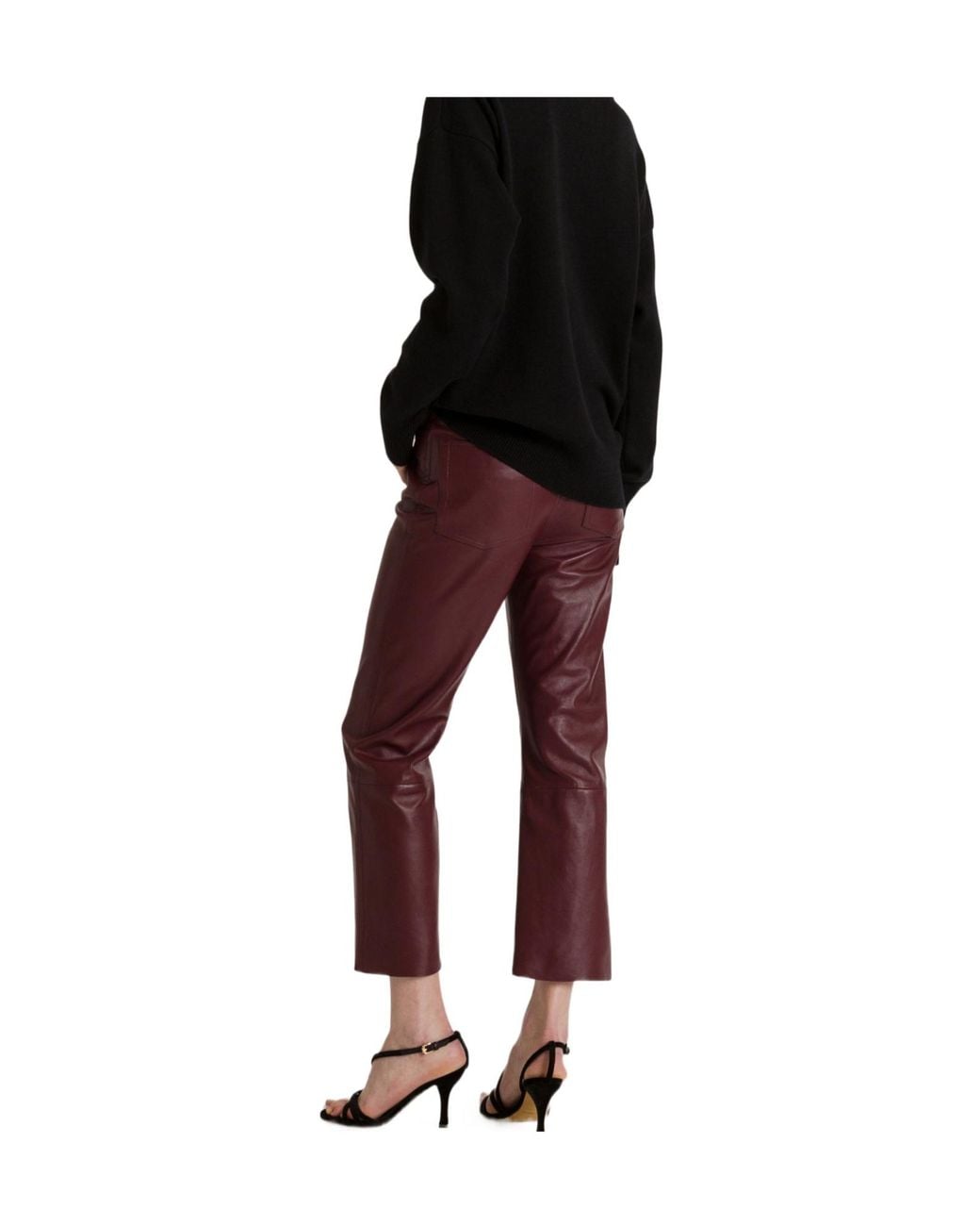 Alberta Ferretti Red Straight-Leg Trousers