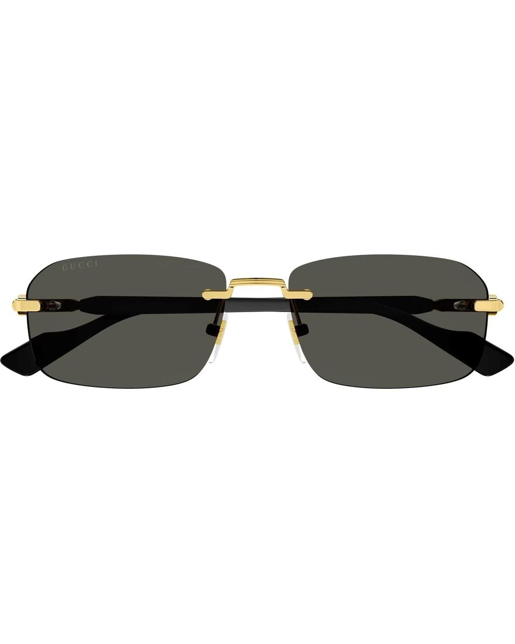 Gucci White Rectangular Frame Sunglasses for men
