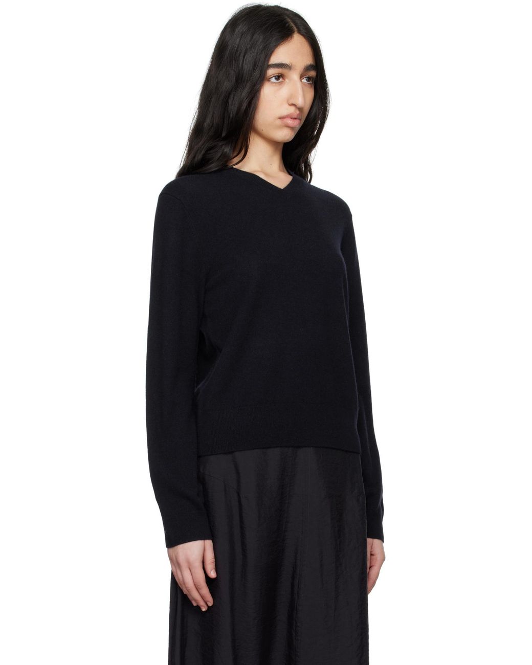 Totême Blue Totême V-Neck Cashmere Knitted Sweater
