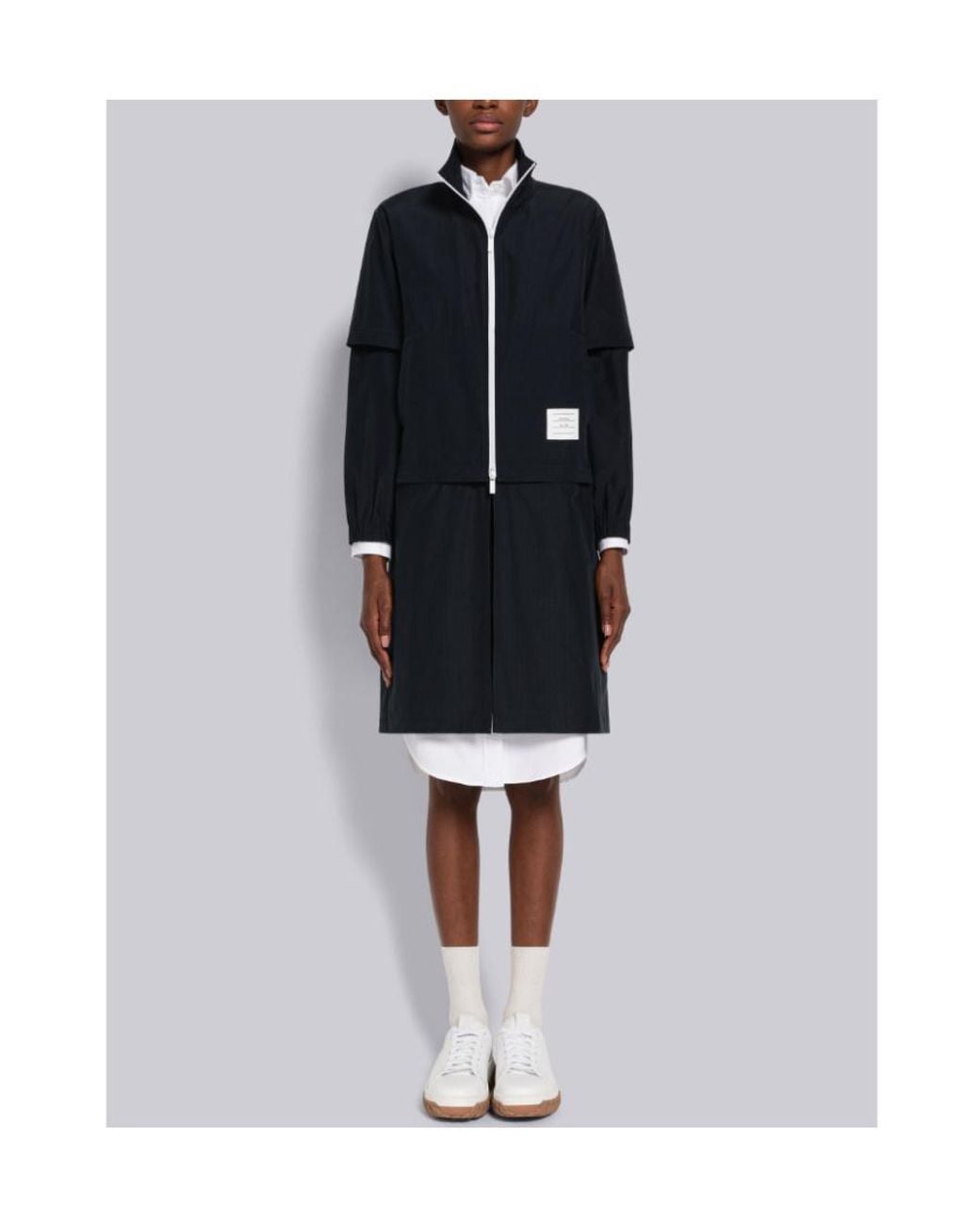 Thom Browne Blue Tear-Resistant 2-In-1 Zippered Casual Jacket