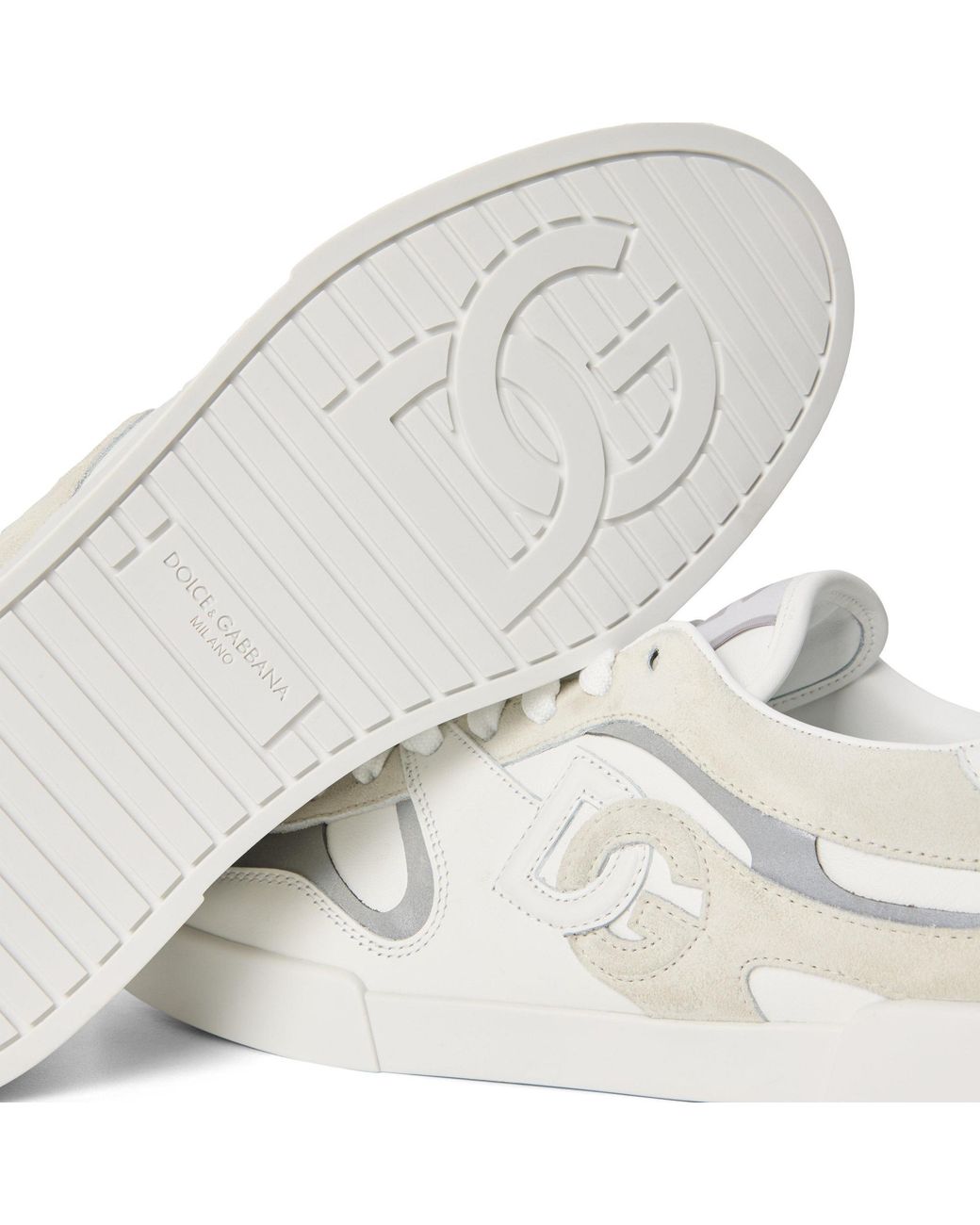 Dolce & Gabbana White Colour Block Trainer for men