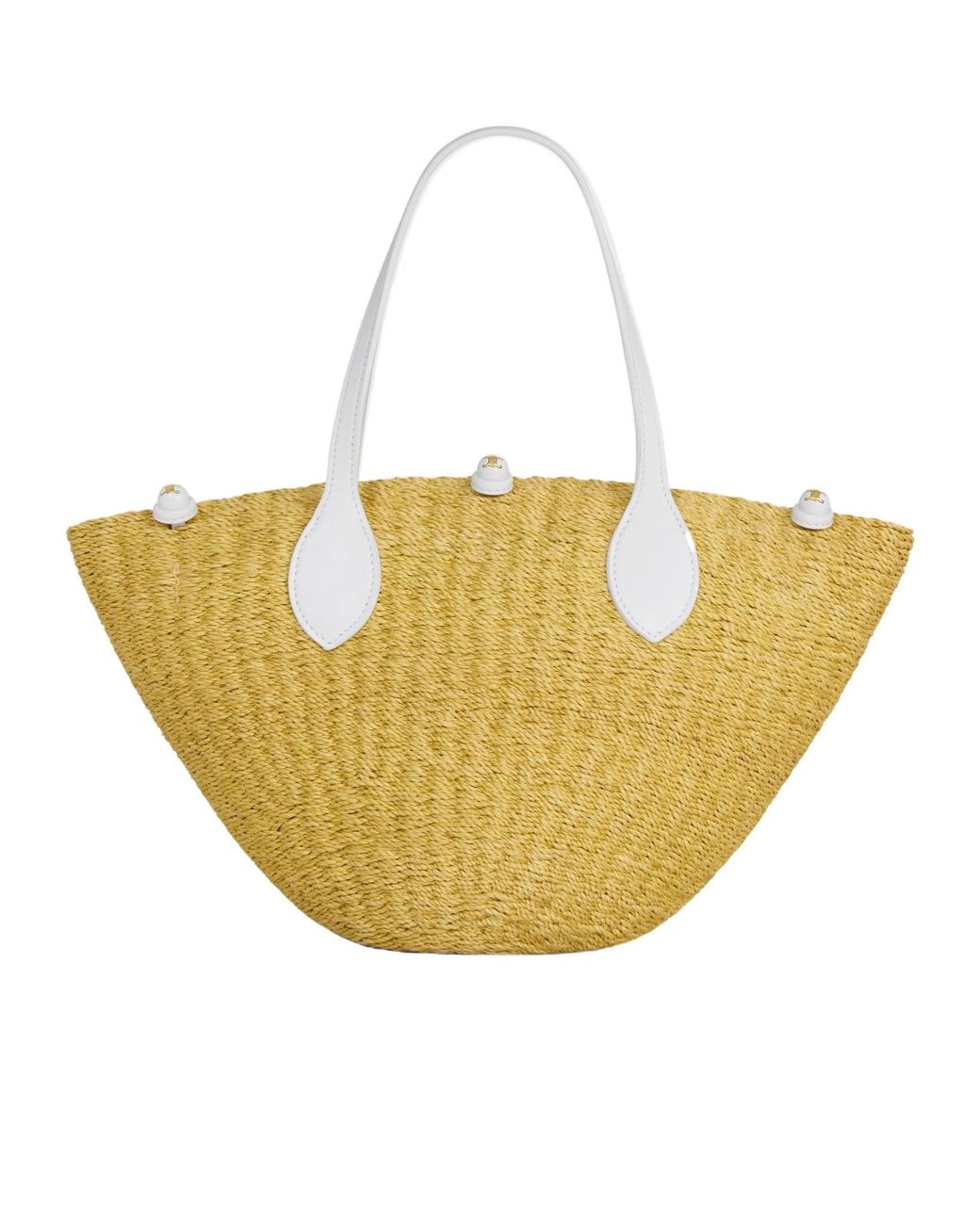 Céline Natural Small Triomphe Beads Basket