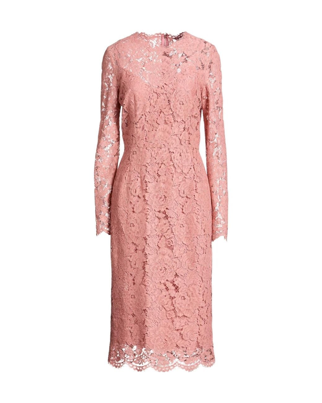 Dolce & Gabbana Pink Bodycon Lace Dress