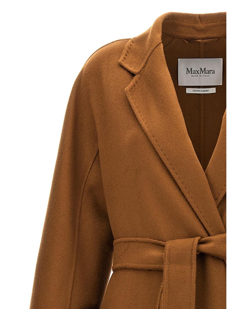 Max Mara Brown Ludmilla Belted Long-Sleeved Coat