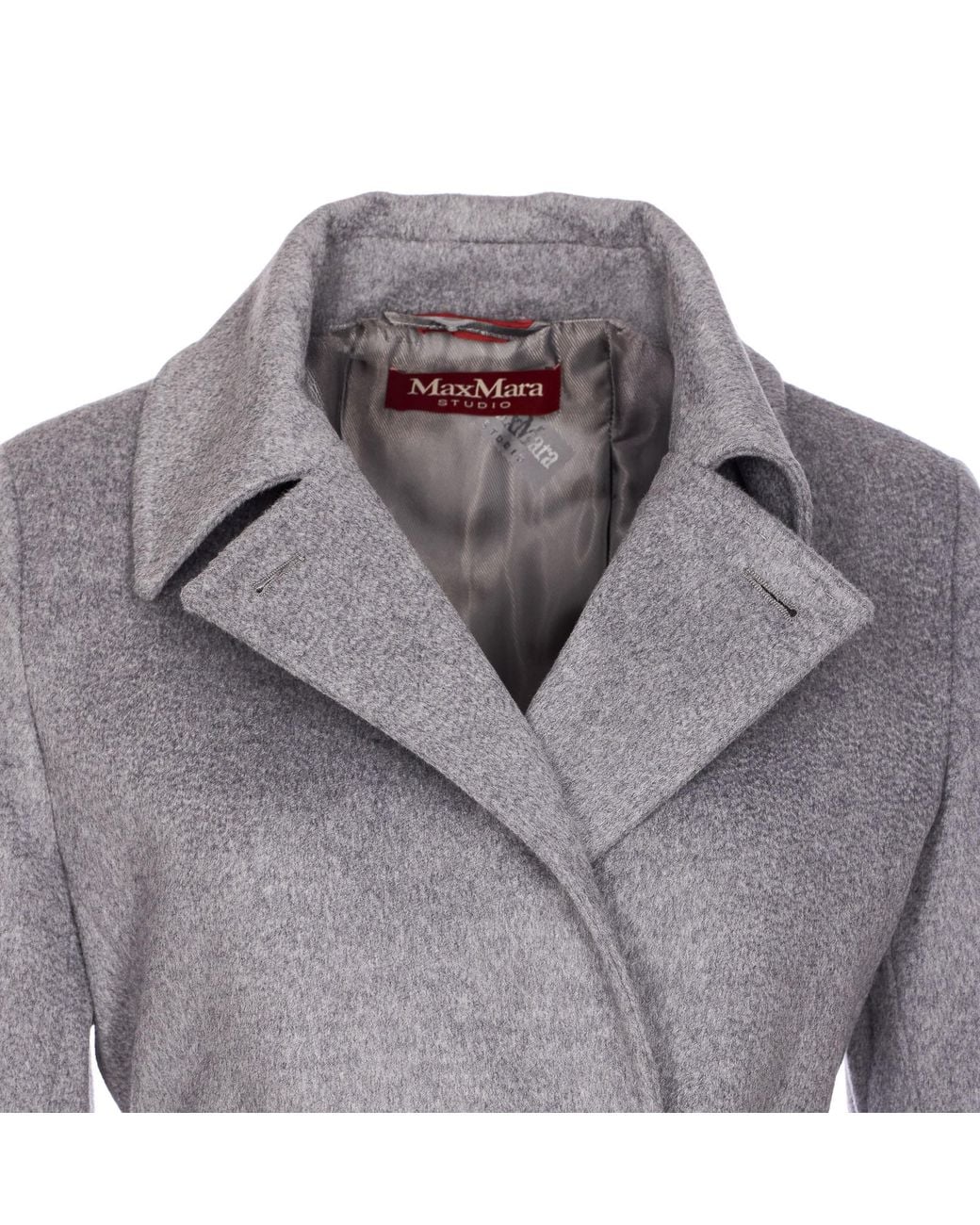 Max Mara Gray Studio Bcollag Belted Coat