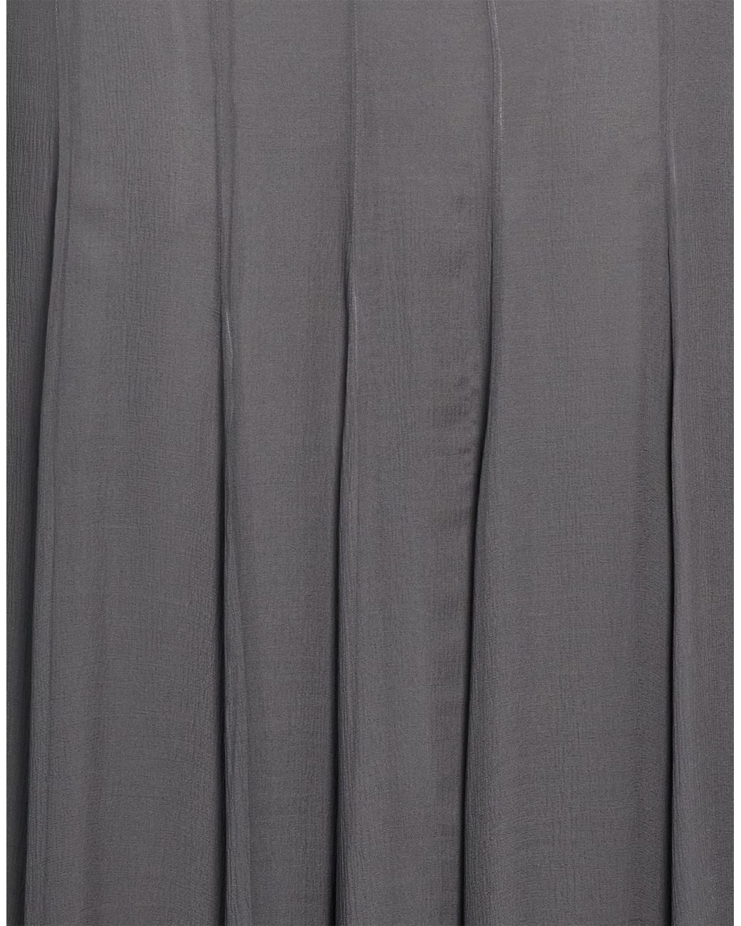 Chloé Gray Solid-Color Chiffon Midi Skirt