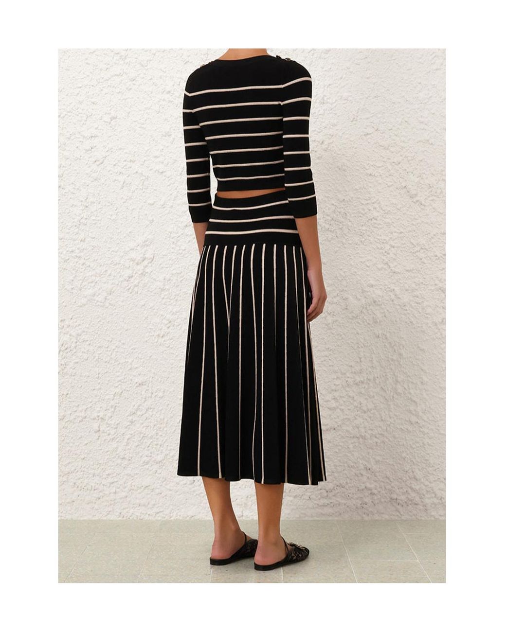 Zimmermann Black Striped Skirt