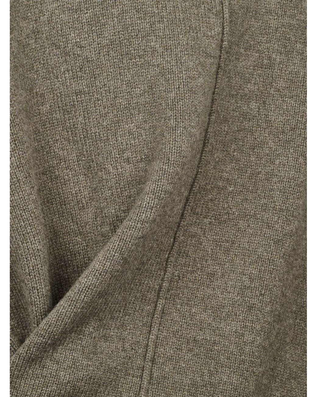 Soeur Green High-Neck Knit Sweater