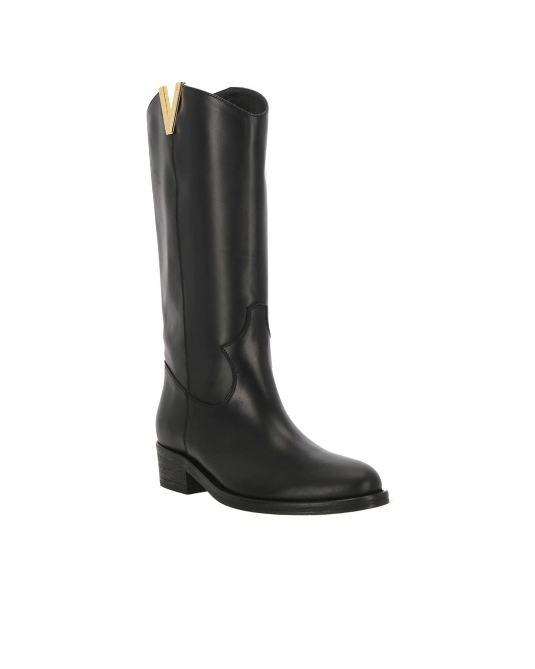 Via Roma 15 Black Stitched Detail Boots