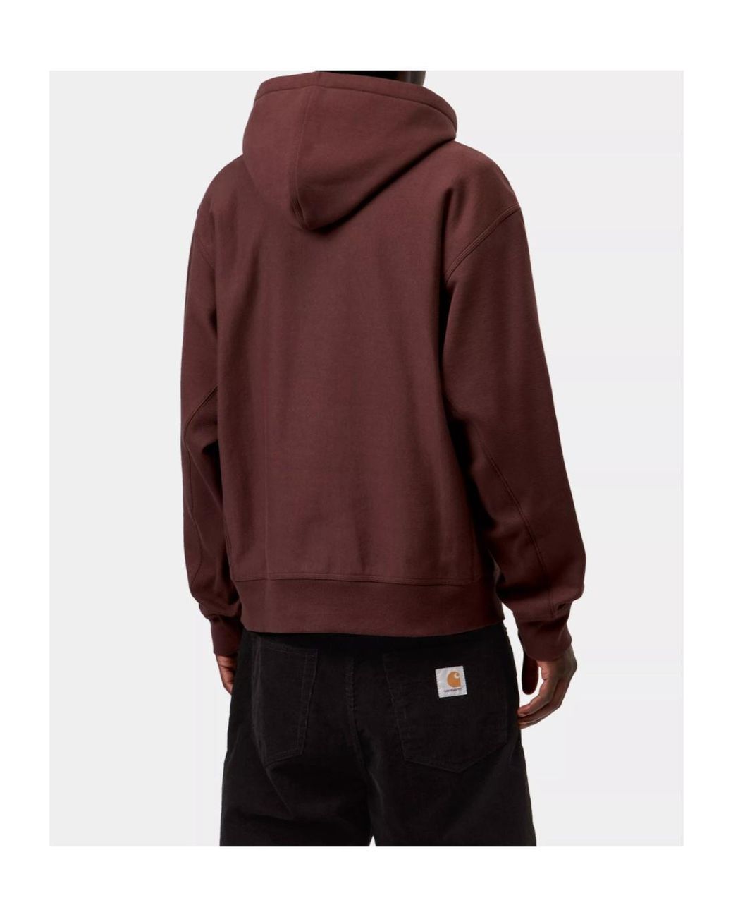 Carhartt Brown American Script Logo-Embroidered Hoodie for men
