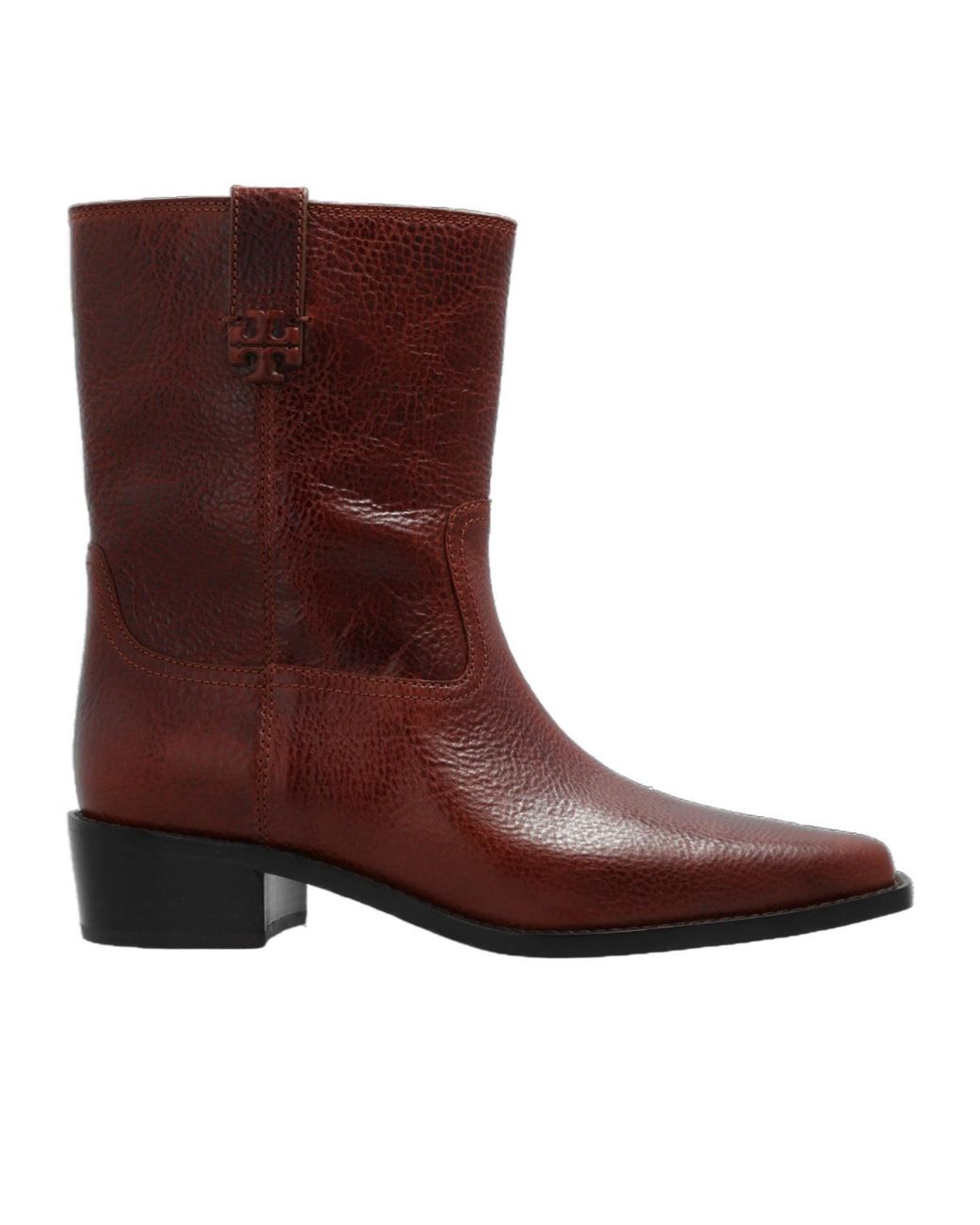 Tory Burch Brown 40Mm Pointed-Toe Leather Ankle Boots