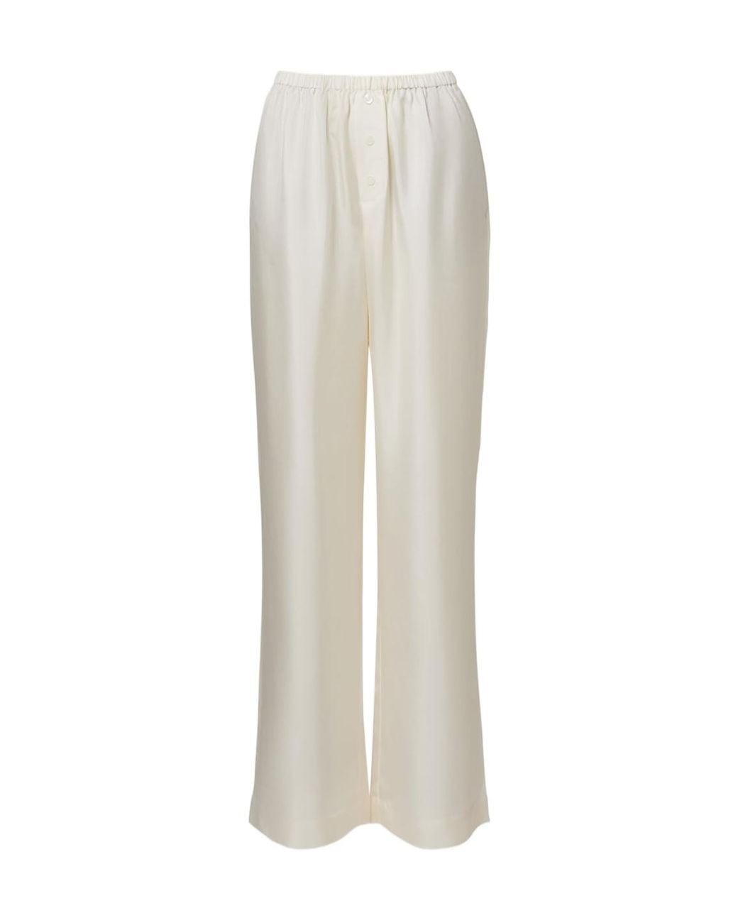 Rohe White Silk Wide-Leg Pants