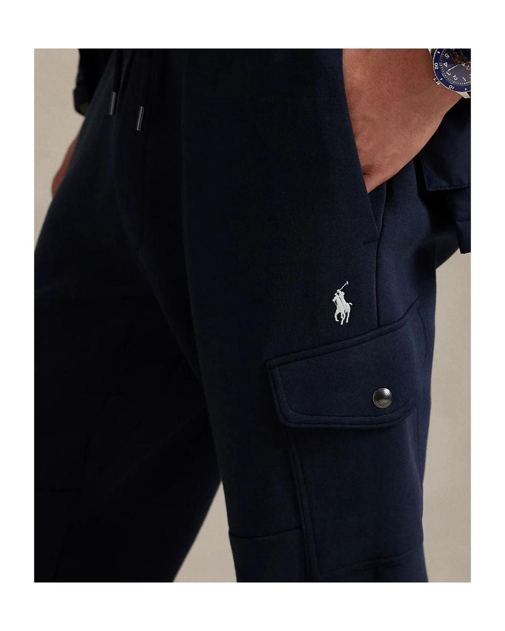 Polo Ralph Lauren Blue Ralph Lauren Drawstrings Cargo Sweatpants for men