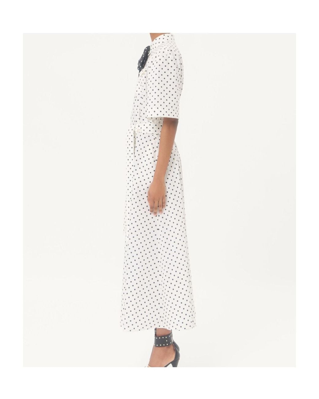 Valentino White Poplin Plusdepois Print Midi Dress