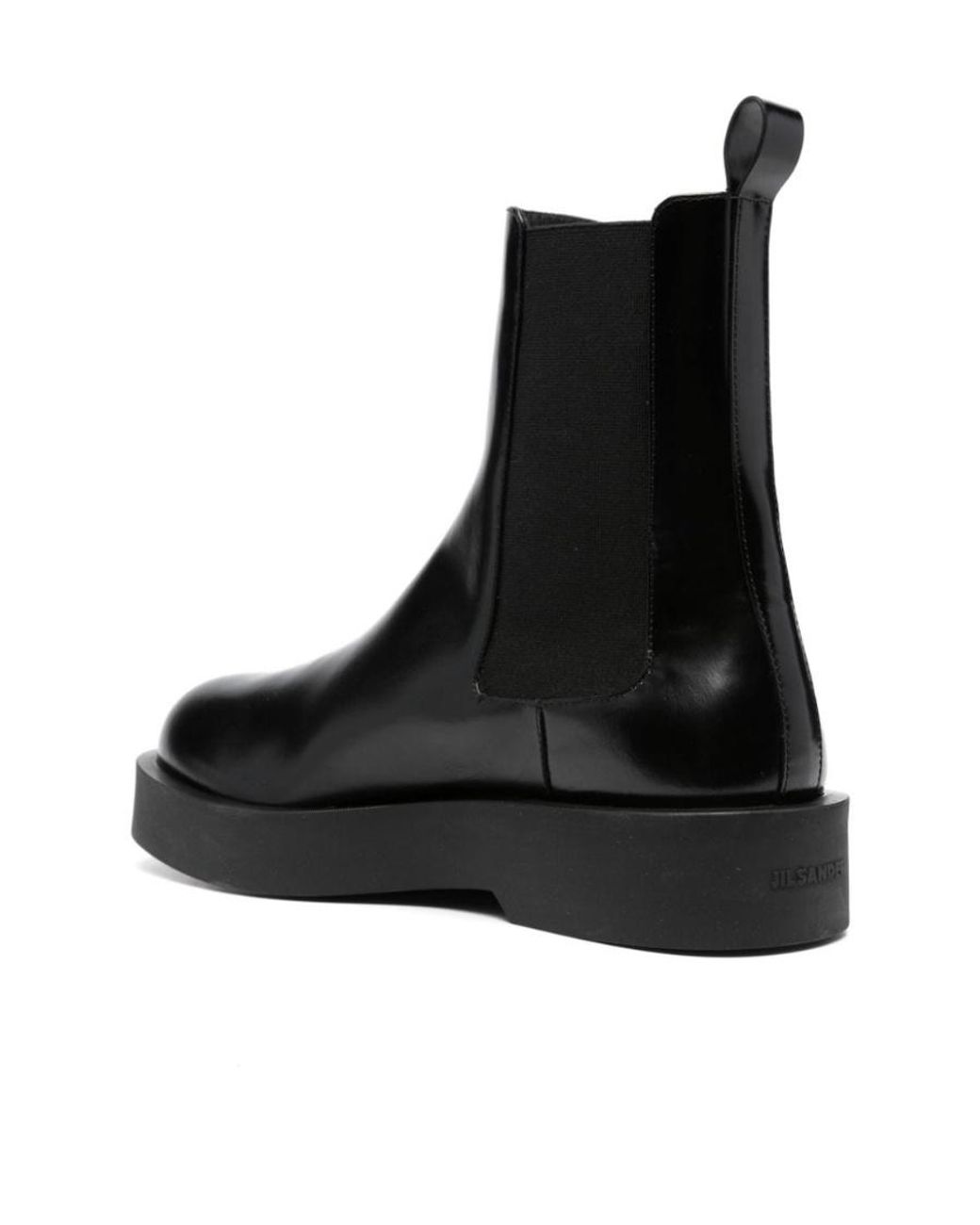Jil Sander Black Round Toe Chelsea Boots for men