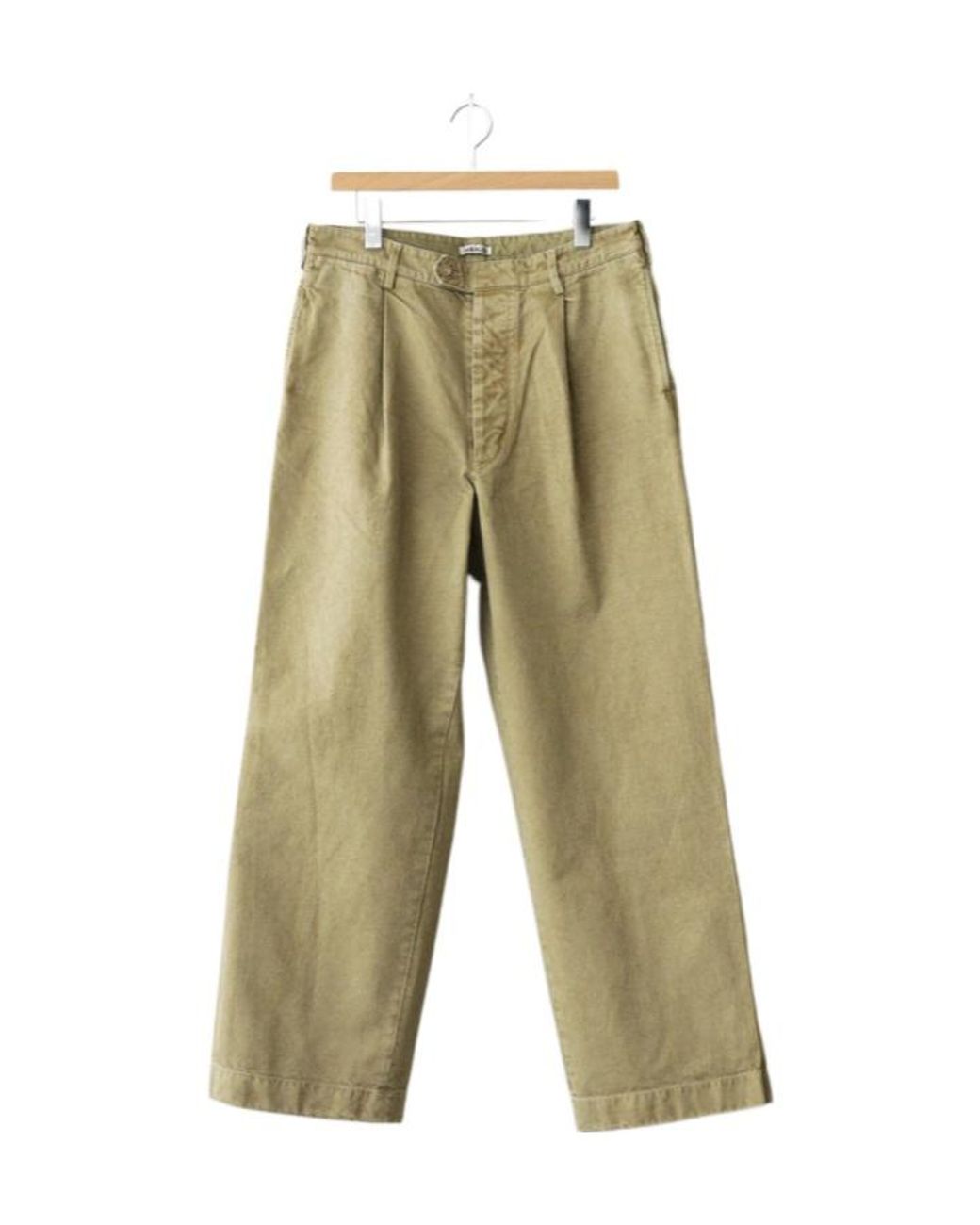 Auralee Green Relaxed Chino Pants for men