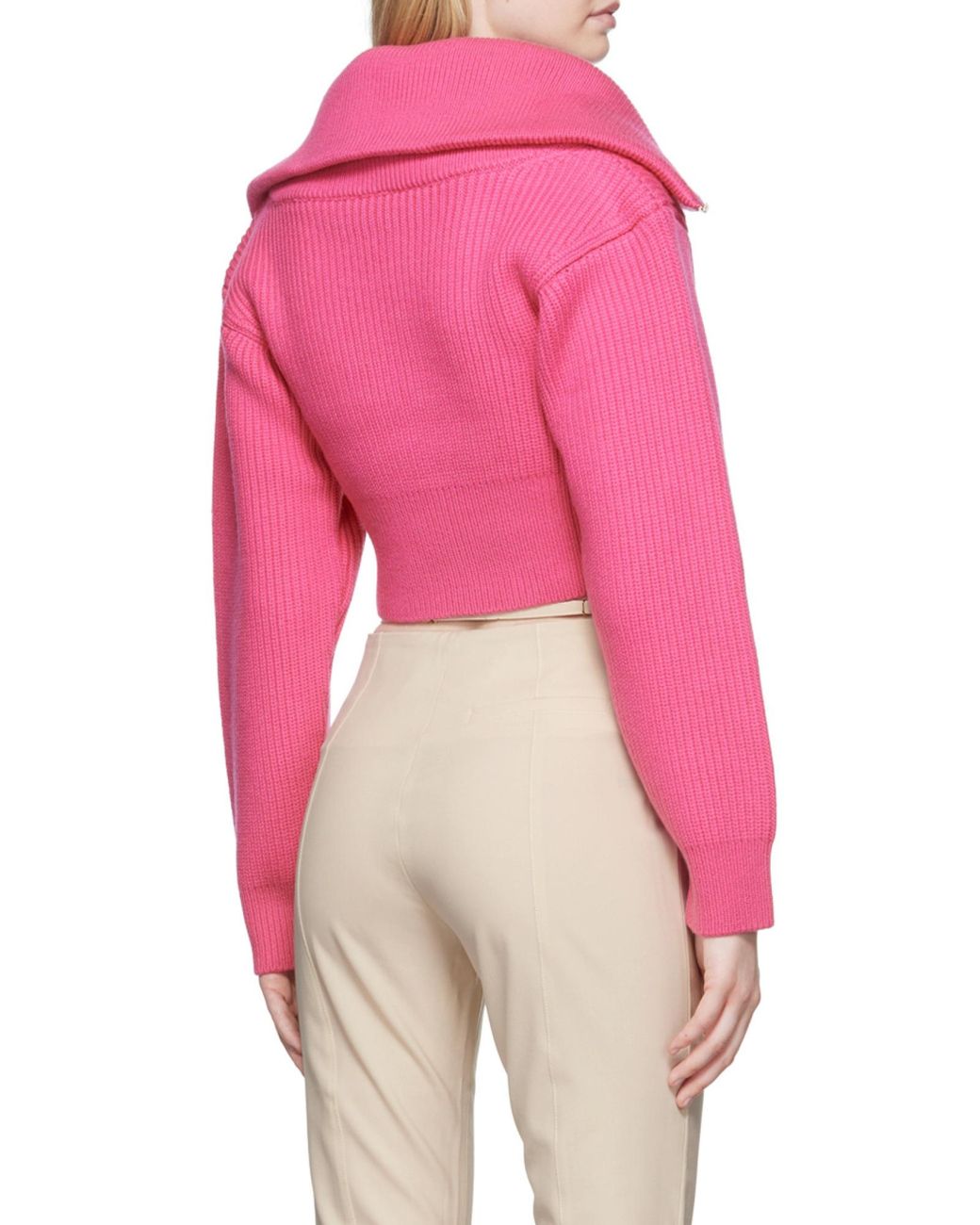 Jacquemus Pink Risoul Double Collar Sweater