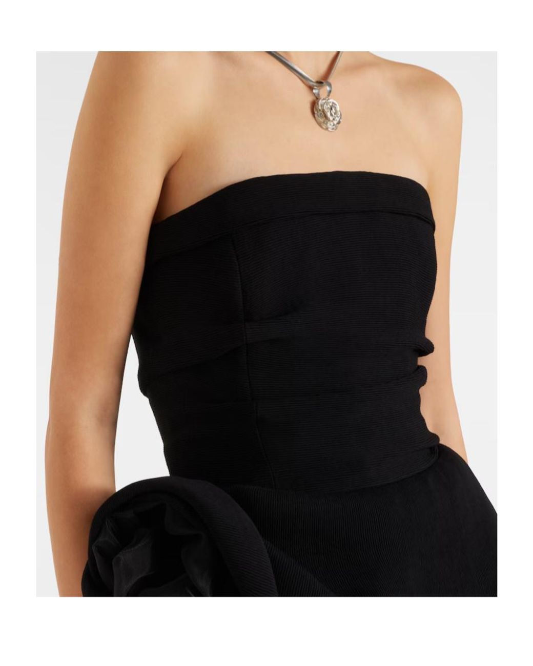 Magda Butrym Black Asymmetric Peplum Bustier Dress
