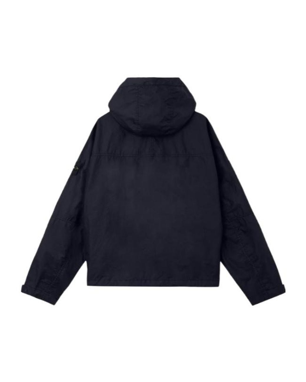 Stone Island Blue Logo Patch Hooded Jacket for men