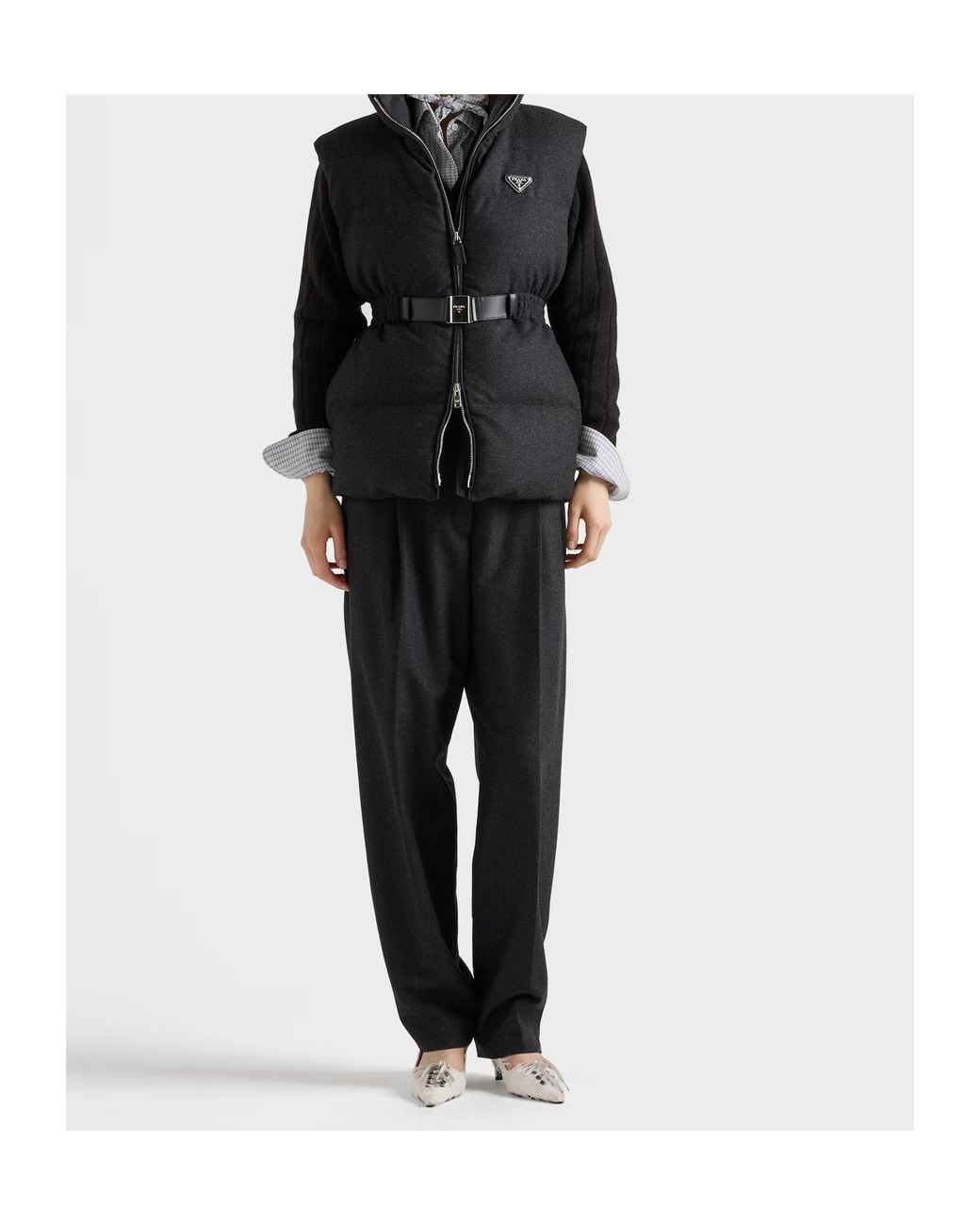 Prada Black Re-Wool Down Vest