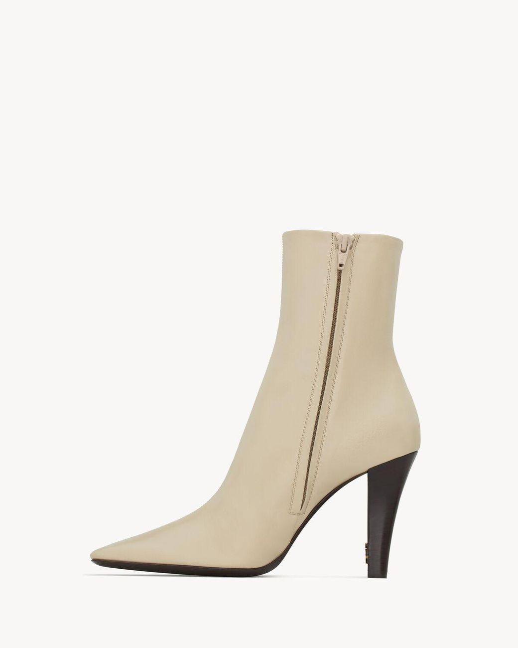 Saint Laurent Natural Leather Jill Ankle Boots 95