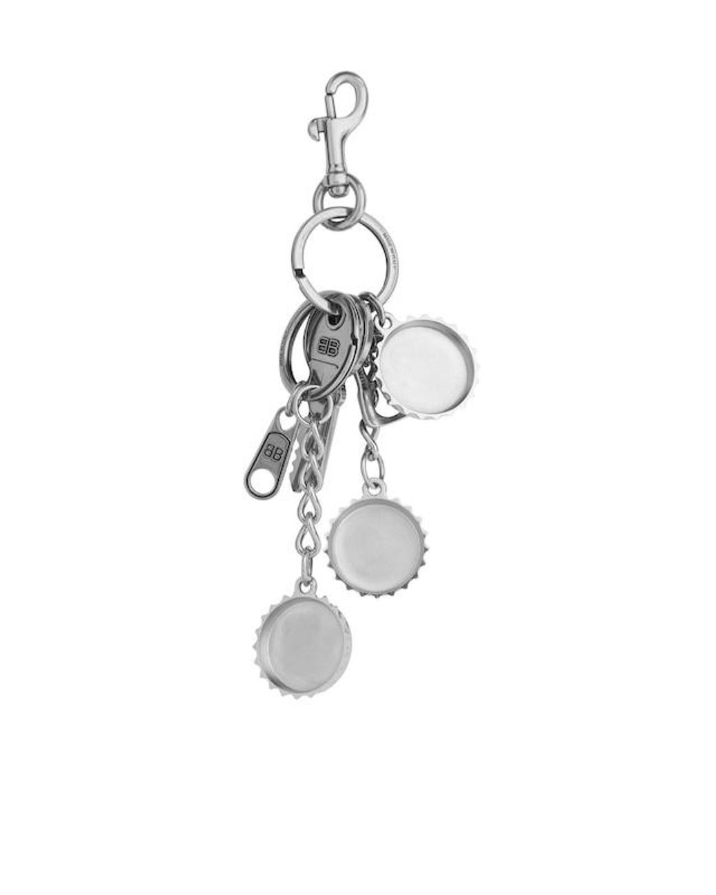 Balenciaga White Bottle Cap Charm Detailed Keychain for men