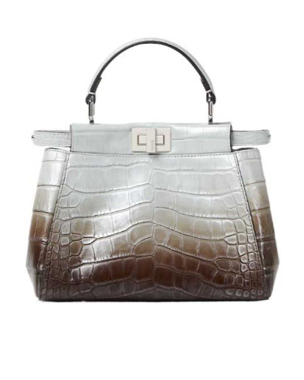 Fendi Gray Graduated-Effect Crocodile Bag