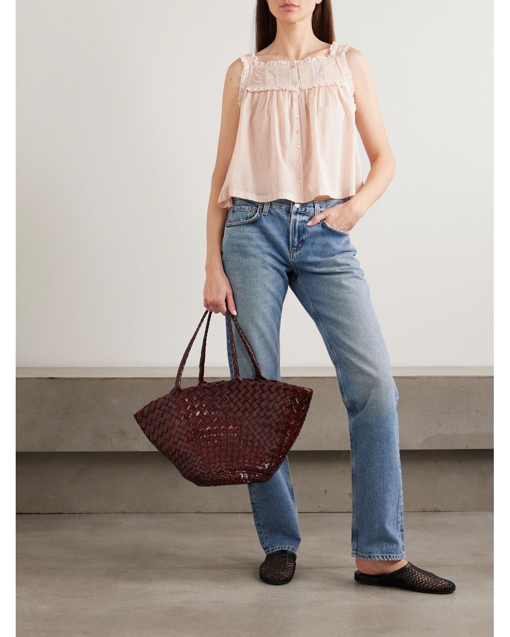 Doen Natural Vintage-Style Cotton Crop Top