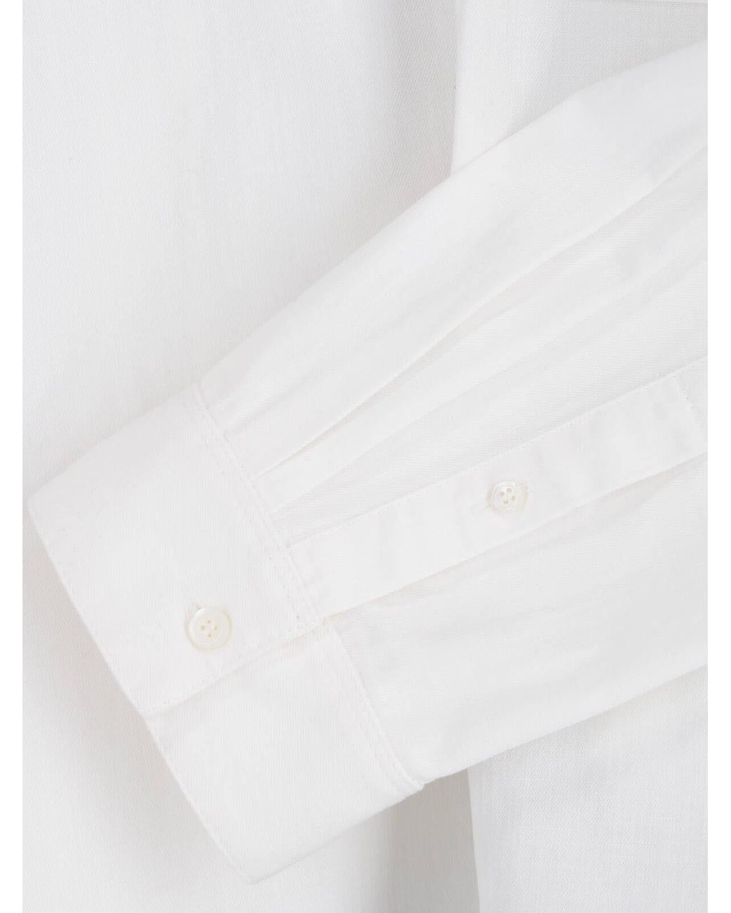 Loewe White Anagram Crochet Embroidered Shirt