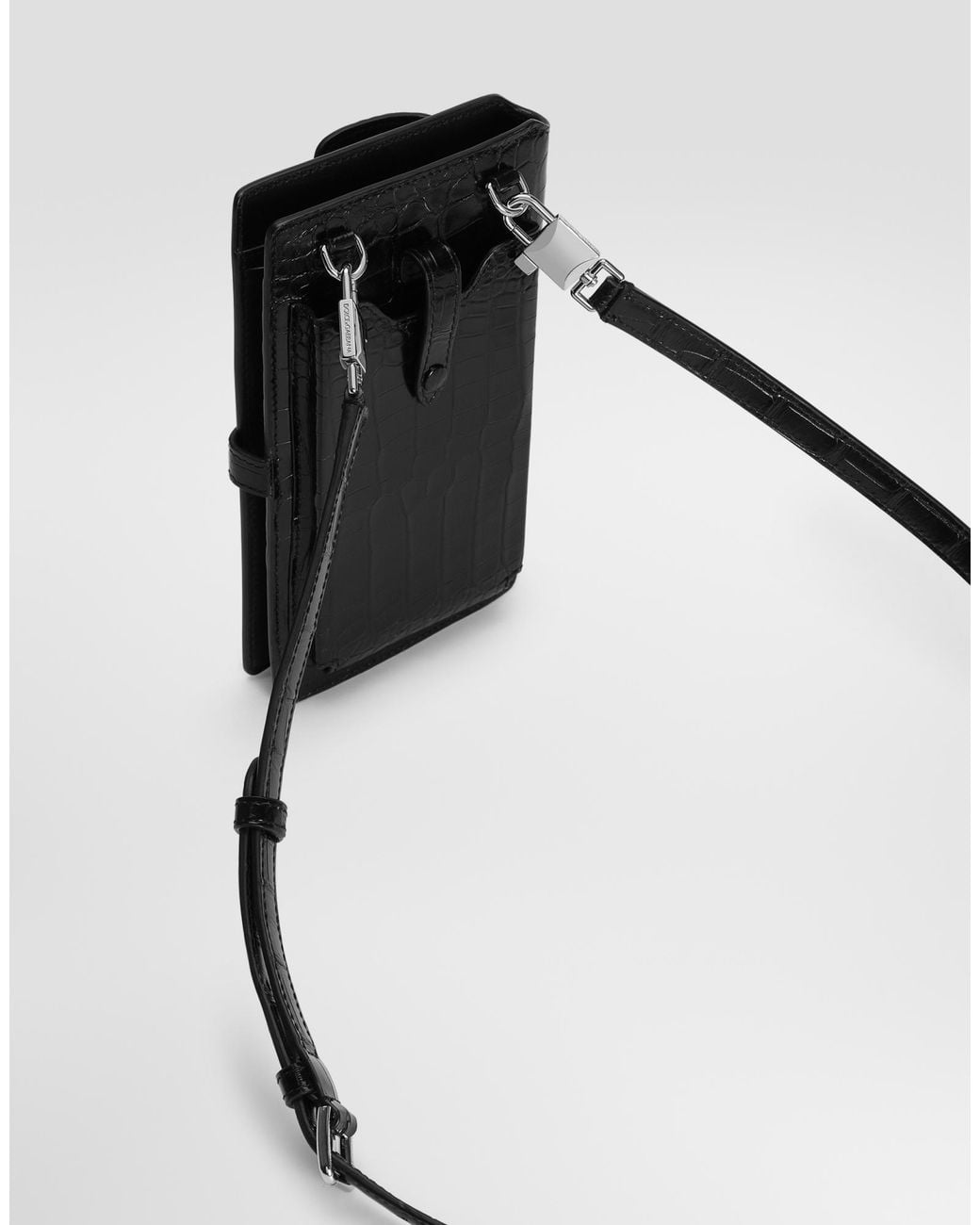 Dolce & Gabbana Black Embossed Mini Crossbody Bag for men