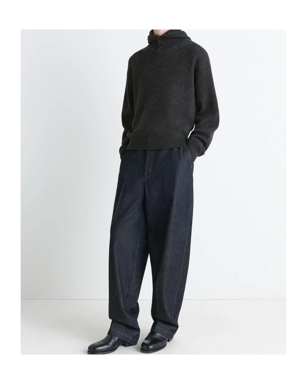 Lemaire Black Long-Sleeved Knitted Hoodie for men