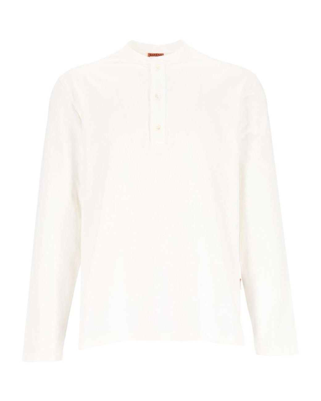 Barena White Long-Sleeved Crewneck T-Shirt for men