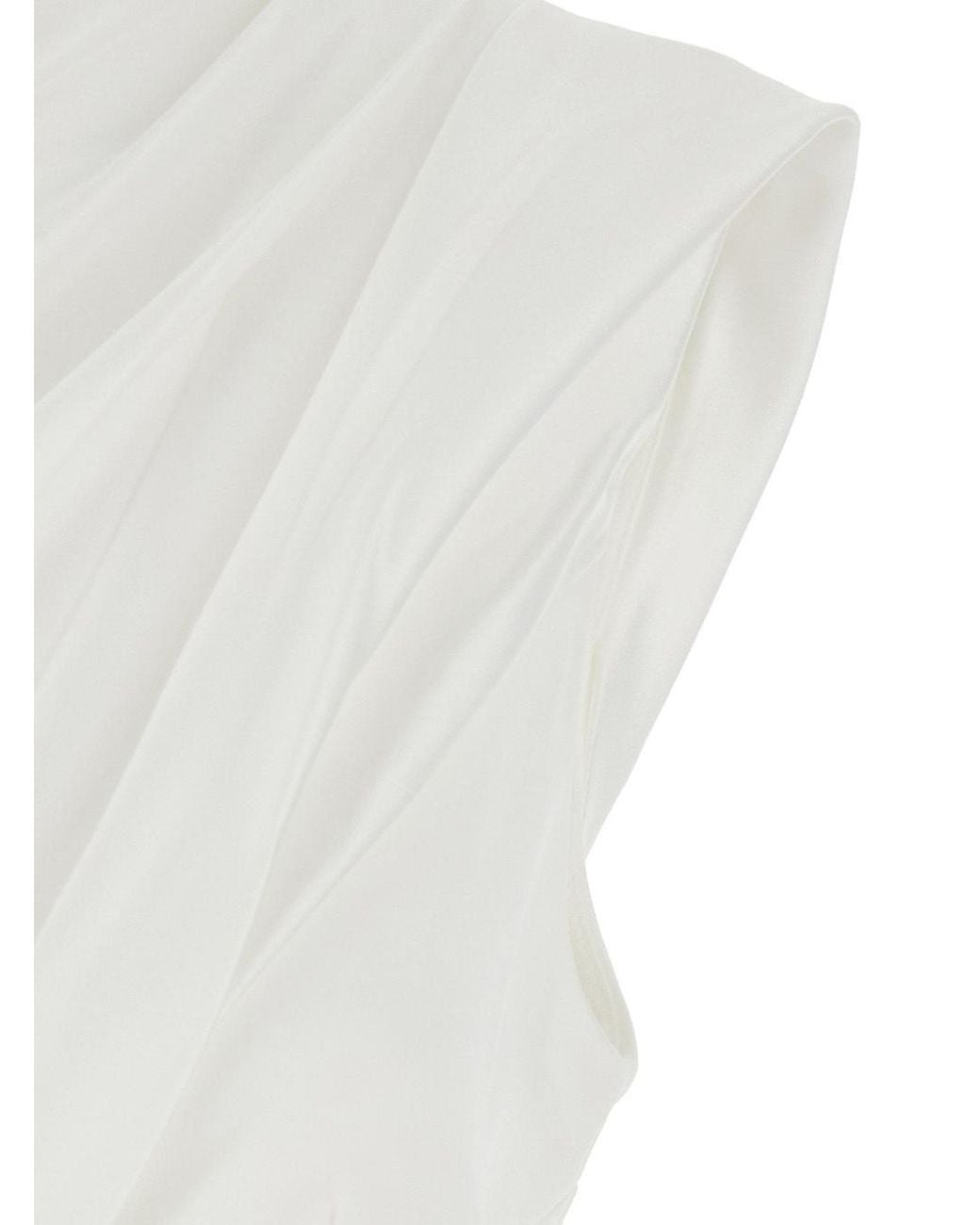 Solace London White One-Shoulder Long Dress