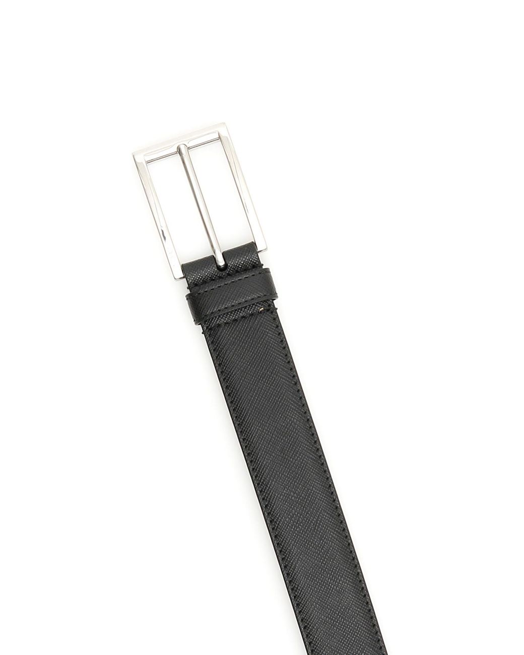 Prada Black Saffiano Buckle Belt for men