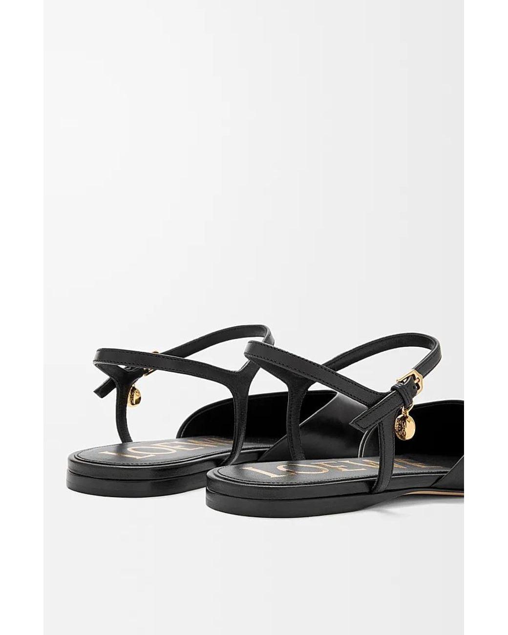 Loewe Black Toy Ankle Strap Ballerinas