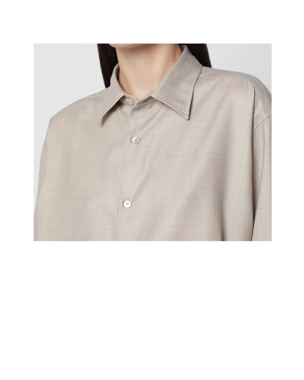 Auralee Natural Long-Sleeved Shirt